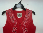 New Women’s Red 1849 Authentic Ranchwear Cut Off Zip Up Vest XS #77872 3B-69
