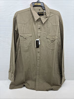 New Men’s White Horse Green Long Sleeve Square Pearl Snap 3XL E-63