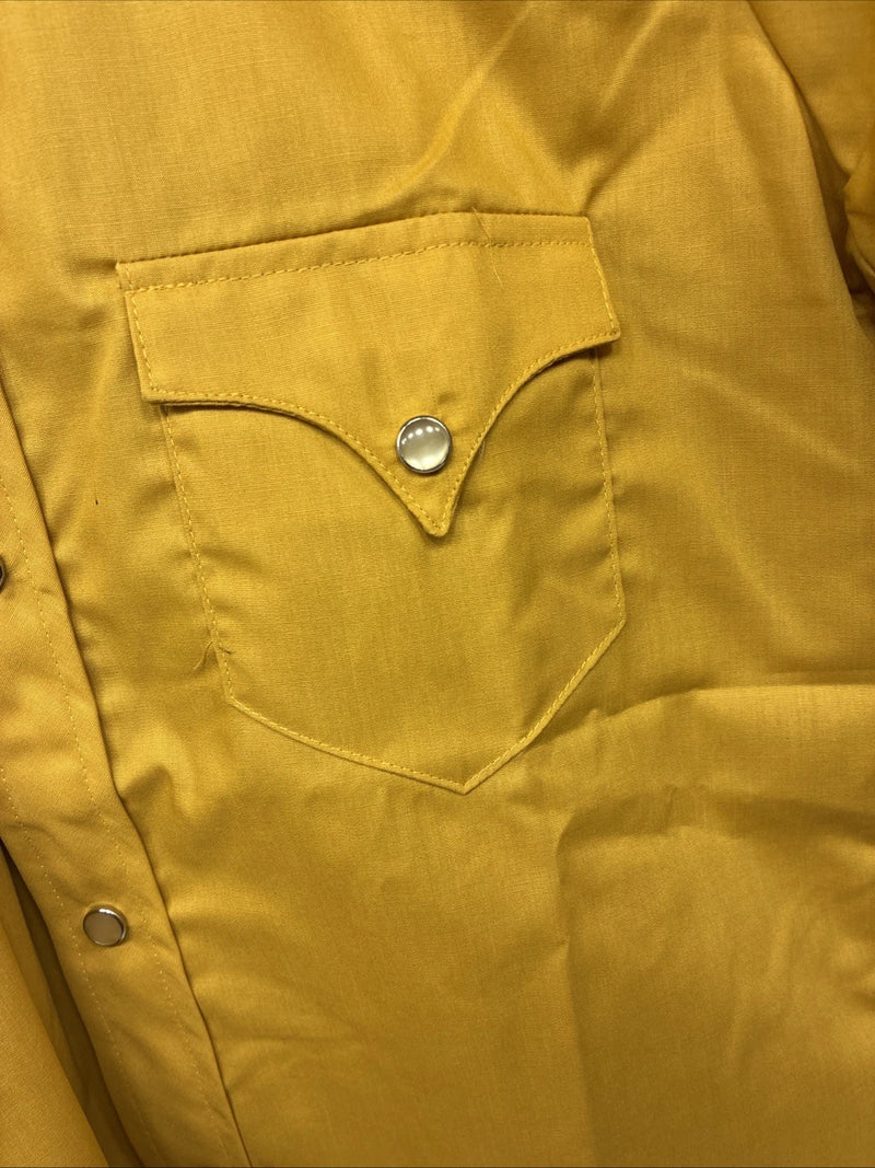 New Kids Tem Tex Yellow Long Sleeve Pearl Snap Size 12 Large LL-25