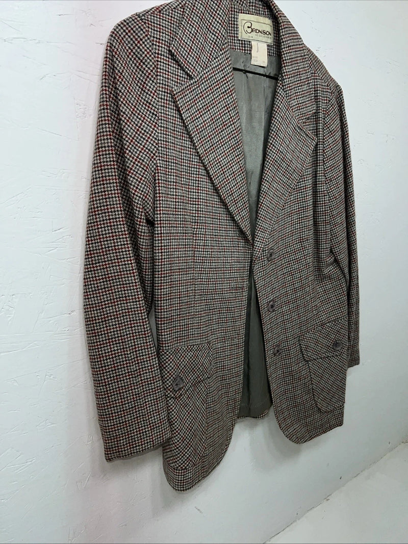 New Womens Red Plaid Bronson Work Blazer 13/14 #4400 UU-12