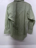 New Men’s Green Stripped Miller Long Sleeve Pearl Snap Shirt 15.5x32 M P-77