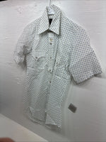New Men’s Champion Western White Floral Short Sleeve Pearl Snap 14 Small AA-96