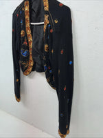 New Women’s Black I Did It Short Jacket With Beads Small UU-68