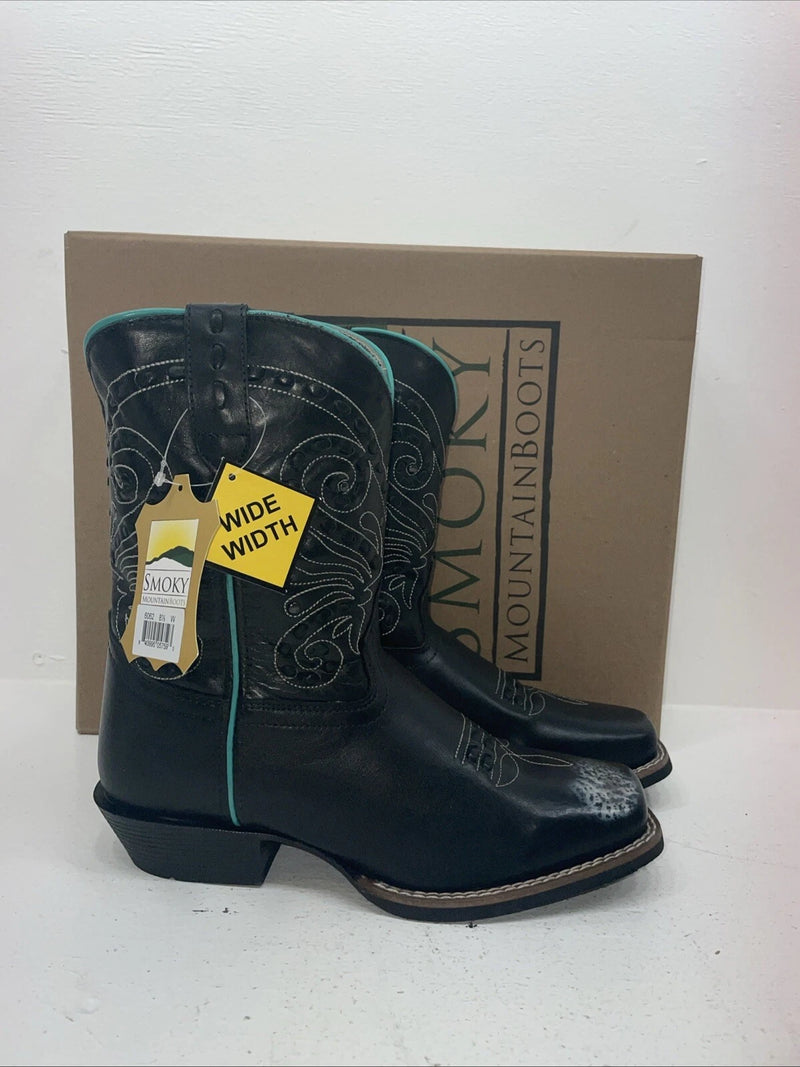 New Women’s Black Smoky Mountain Cowboy Boots. 6062 8.5 8 1/2 W. 16-100