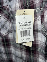 New Women’s Purple Cumberland Outfitters Long Sleeve Pearl Snap Shirt 1X S-33