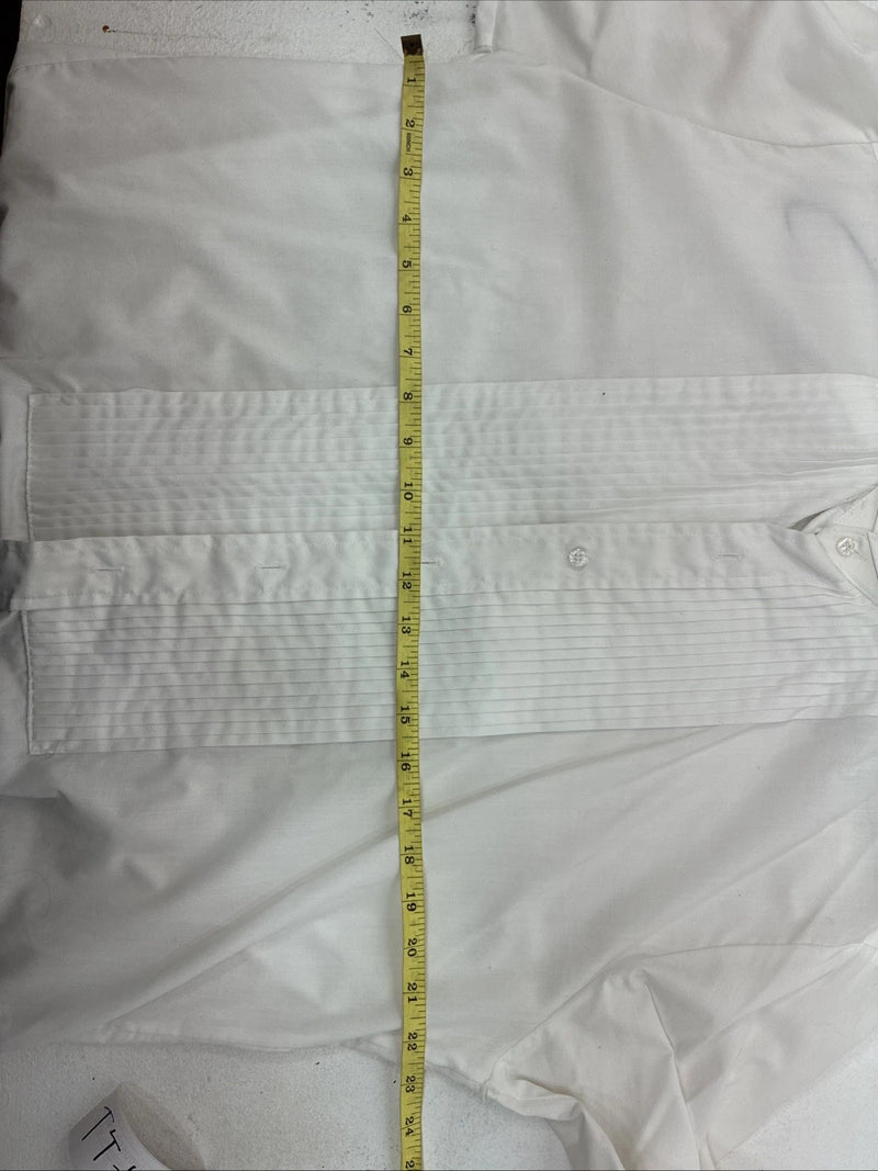 New Broadway TuxMakers White Long Sleeve Button Up English Shirt Large TT-42