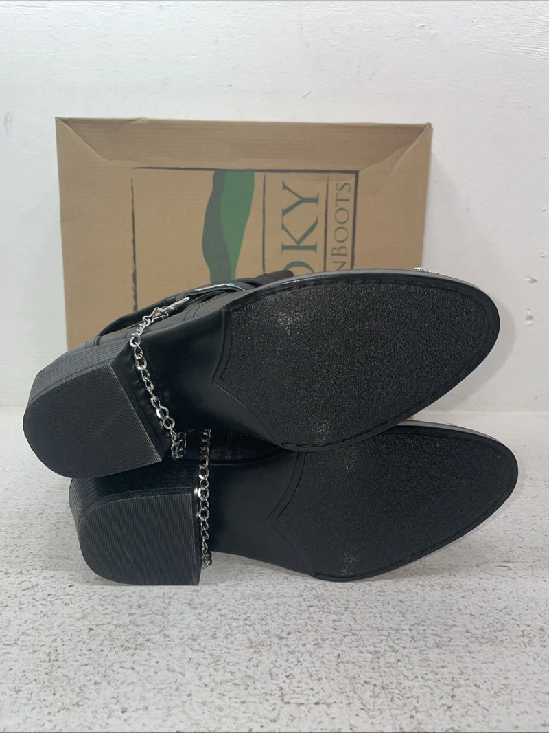 New Youth Black Smoky Mountain Cowboy Boots. 1312 Y 4.5 4 1/2. 22-79