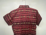 New Women’s Red Aztec Cumberland Outfitters Short Sleeve Button Up Shirt 3B-103