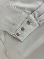 New Men’s H Bar C White Embroidered Long Sleeve Pearl Snap 15.5 Medium K-58
