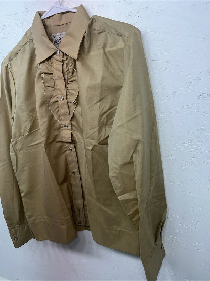 New Women’s Rockmount Ranchwear Tab Long Sleeve Button Up Shirt S 3B-81