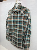 New Kids Panhandle Slim Multicolor Plaid Long Sleeve Pearl Snap Size 10 CC-84