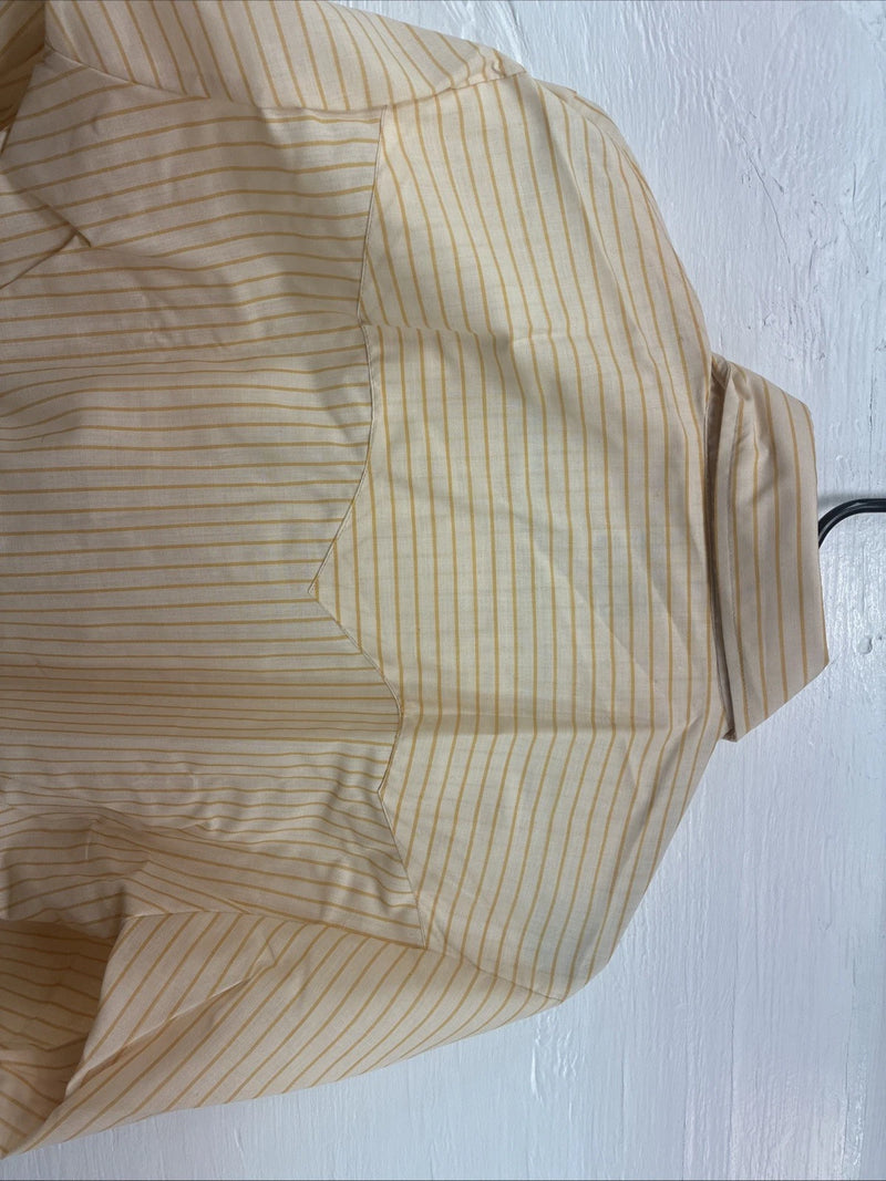 New Men’s Miller Yellow Stripe Long Sleeve Pearl Snap 15 X 32 Medium T-78