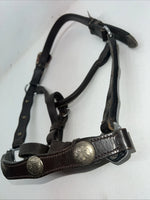 New Brown Leather Full Horse Show Halter Silver Buckles 3C-16