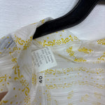 New Women’s Panhandle Slim White Yellow Design Short Sleeve Half Zip 40 YY-109