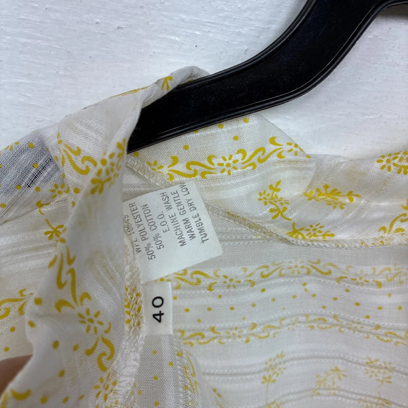 New Women’s Panhandle Slim White Yellow Design Short Sleeve Half Zip 40 YY-109