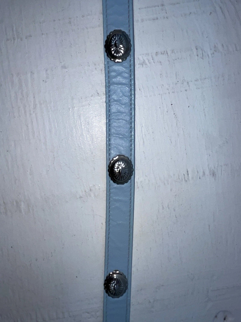 New Blue Genuine Leather Nocona Silver Pendent 34” Belt #277 JJ-89