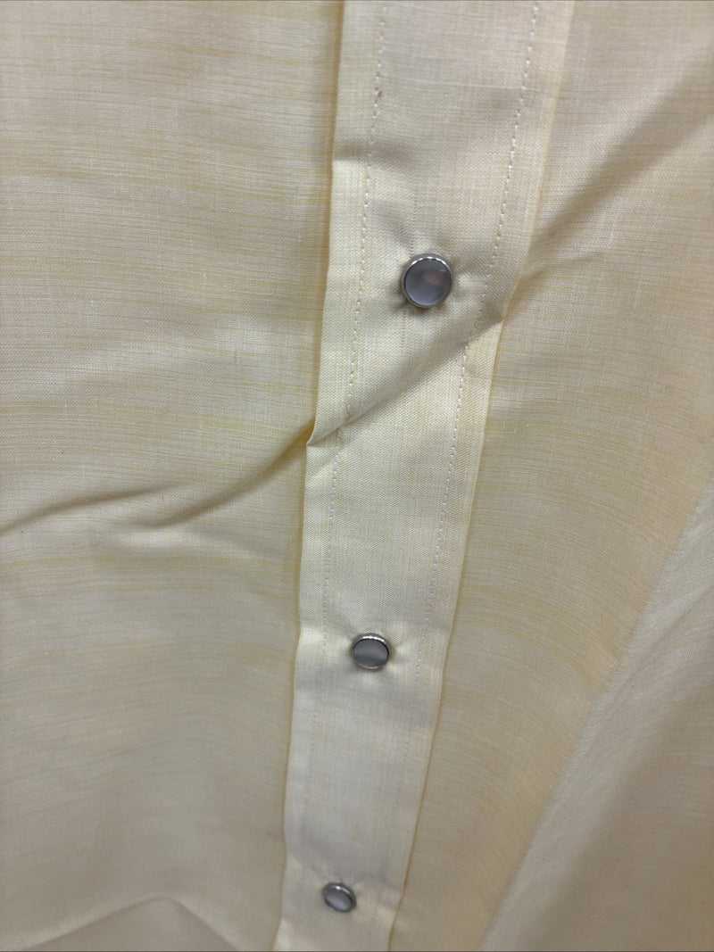 New Men’s Mesquite Yellow Long Sleeve Pearl Snap 16 X 35 Large CC-67