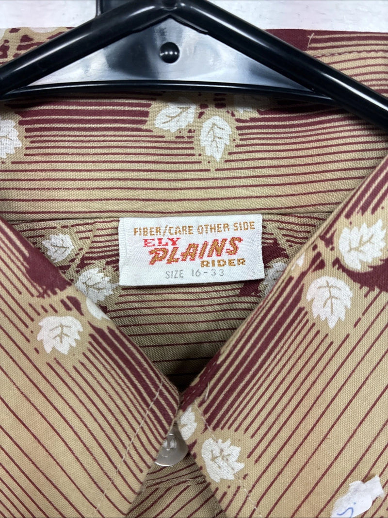 New Women’s ELY Plains Yellow Red Floral Long Sleeve Pearl Snap 16 X 33 II-9