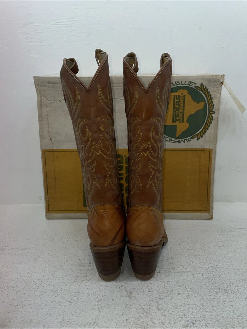 New Women’s Brown Texas Brand Cowboy Boots. 4944 6.5 6 1/2 M. 1-40