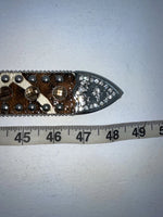 New Cow Print Genuine Leather Blazin Roxx Bling L Belt #N3510602 Z-77