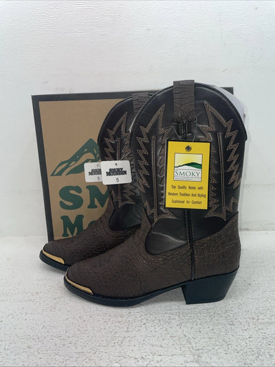 New Men’s Brown Smoky Mountain Cowboy Boots. 1073 Y 5. 2-76
