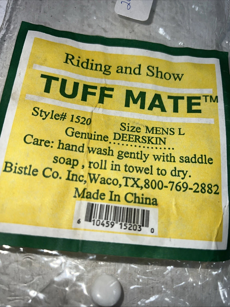 New Black Leather Tuff Mate Riding And Show Gloves Men’s Large Q-506