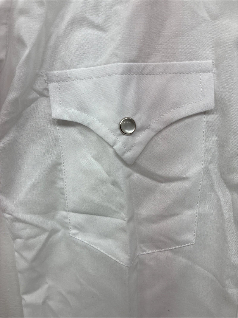 New Boys ELY Cattleman White Long Sleeve Pearl Snap Size 12 DD-110 