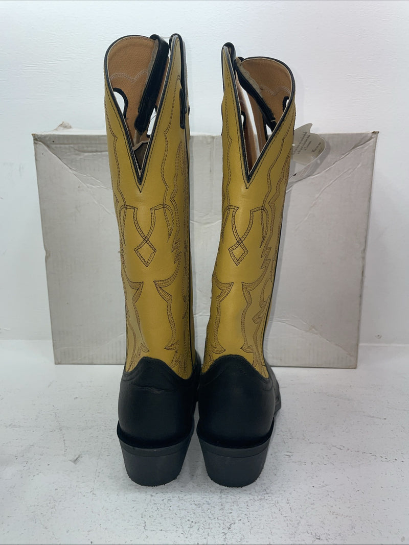 New Men’s Yellow American West Cowboy Boots. 62023 10 D. 6-93