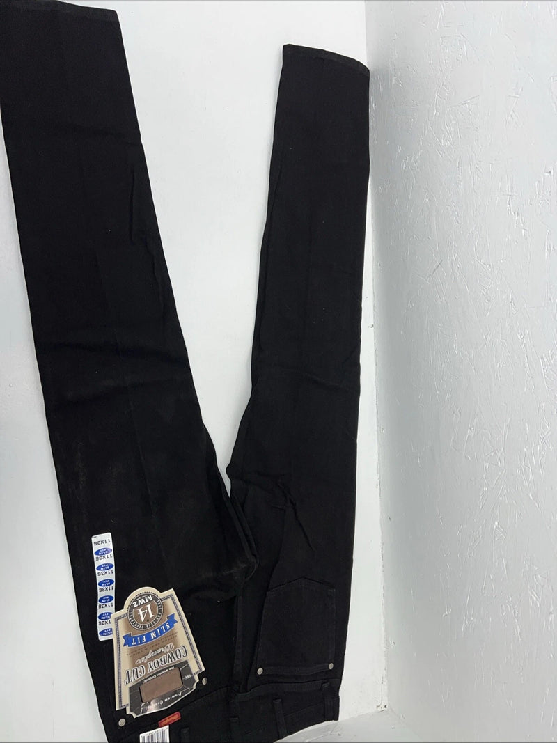 New Men’s Black Cowboy Cut Slim Fit Wrangler Jeans. 11x36 H-8