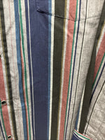 New Men’s ELY Cattleman Multiple Color Striped Long Sleeve Pearl Snap XL J-26