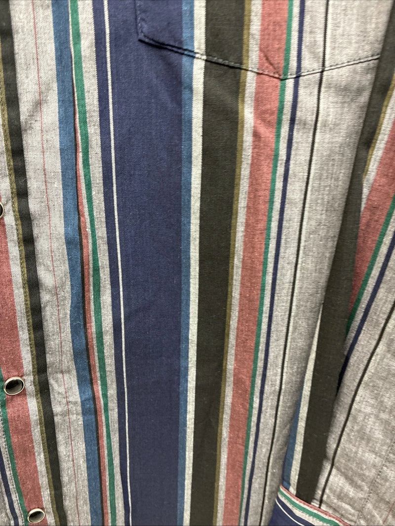 New Men’s ELY Cattleman Multiple Color Striped Long Sleeve Pearl Snap XL J-26