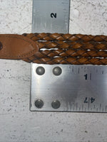 New Brown Genuine Leather Braided Rope 34” Belt #02-4702 Z-17