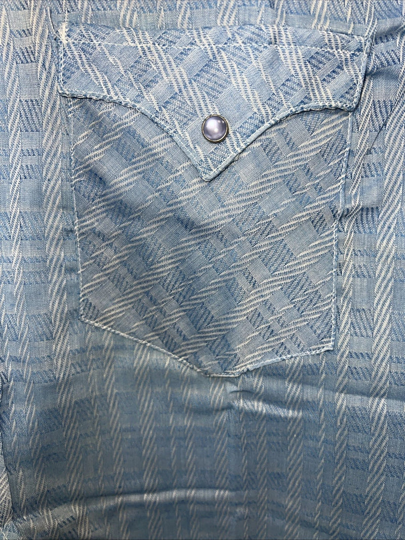 New Men’s Blue Karman Short Sleeve Pearl Snap Shirt. 15 M P-79