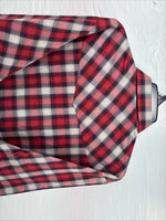 New Men’s ELY Cattleman Red Gray Plaid Long Sleeve Pearl Snap XLT T-7