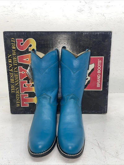 New Women’s Blue Texas Brand Cowboy Boots. 4438 7 M. 18-70