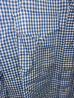 New men’s RockMount Ranch Blue Long Sleeve Pearl Snap 15 X 35 Medium B-81