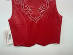 New Women’s Red 1849 Authentic Ranchwear Cut Off Zip Up Vest XS #77872 3B-69