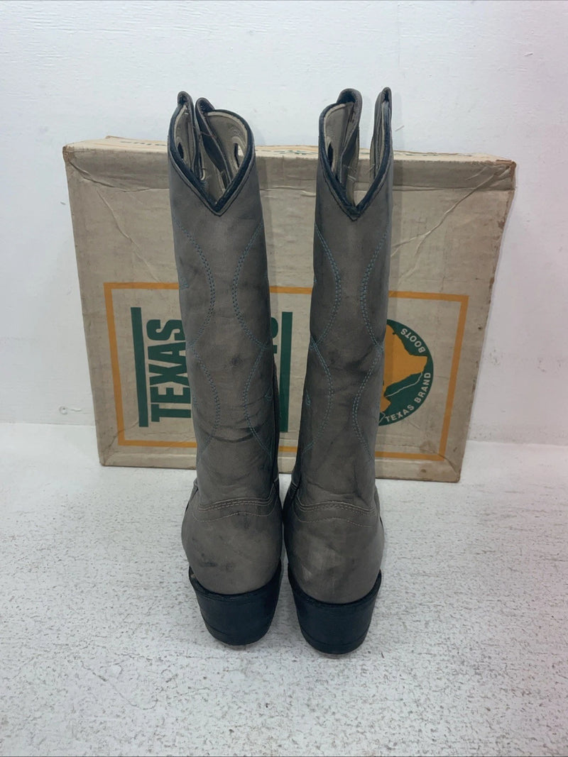 New Youth Gray Texas Brand Cowboy Boots. B 192 6 D. 2-148