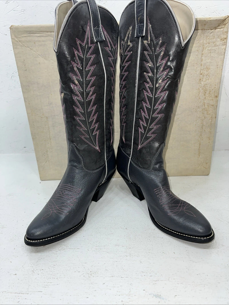New Women’s Grey Texas Brand Cowboy Boots. 4512 6.5 6 1/2 M. 19-73