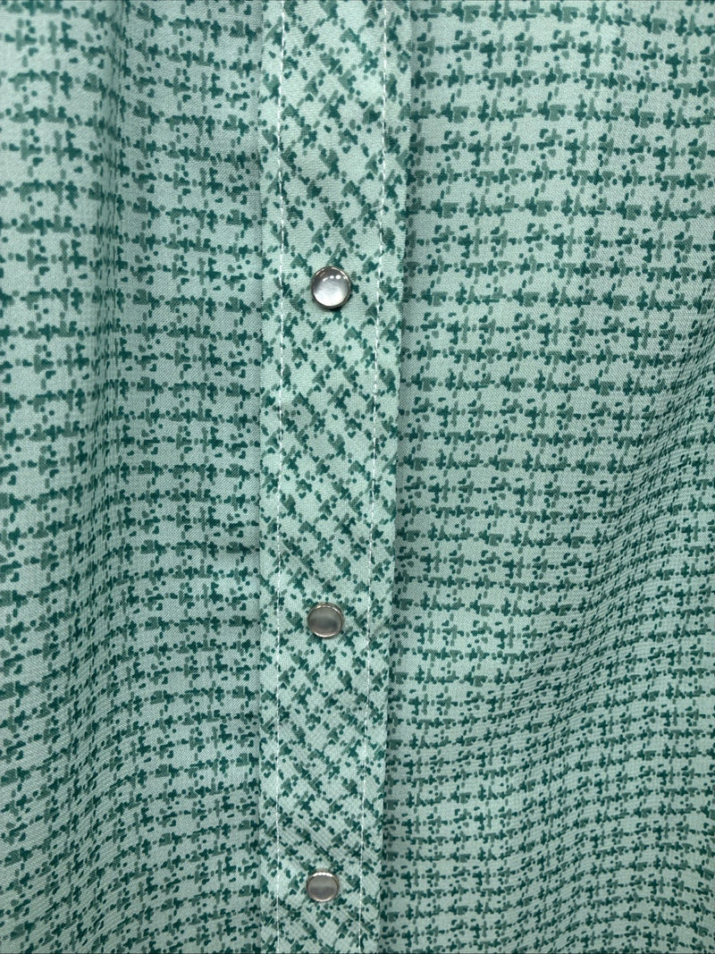 New Women’s Dickson Jenkins Green Design Long Sleeve Pearl Snap Size 30 GG-2