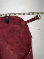 New Burgundy Congress Leather Show Chaps With Fringe Adjustable Waist 42” N-35