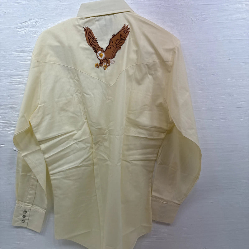 New Men’s ELY wildlife collection Yellow long sleeve pearl Medium B-75