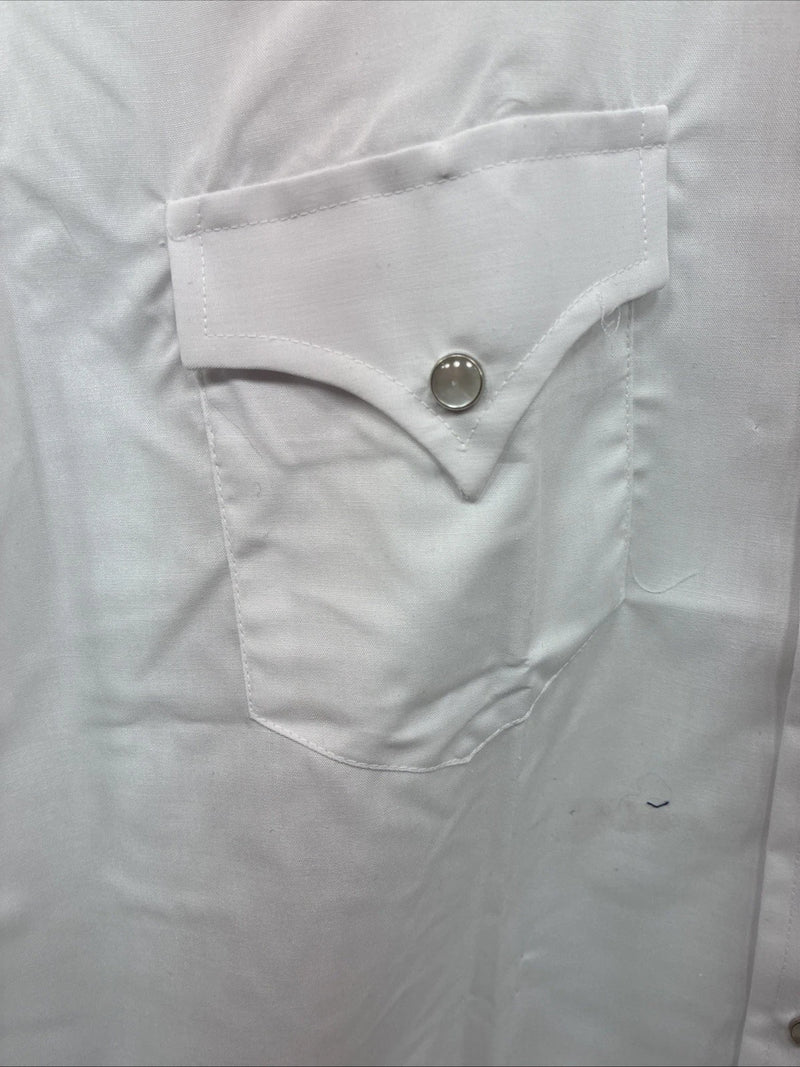 New Boys Champion Western White Long Sleeve Pearl Snap Size 16 AA-54