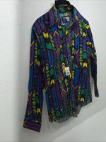 New Men’s Multicolor Wrangler Button Up Long Sleeve Shirt. 16.5x35 L P-66