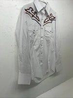 New Men’s White Champion Western Long Shirt. 15.5 X 34 Medium Pearl Snap A-176