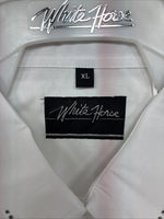New Women’s White Horse White Gem Long Sleeve Pearl Snap XL II-29