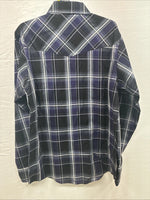 New Kids ELY Cattleman Purple Plaid Long Sleeve Pearl Snap Large DD-33