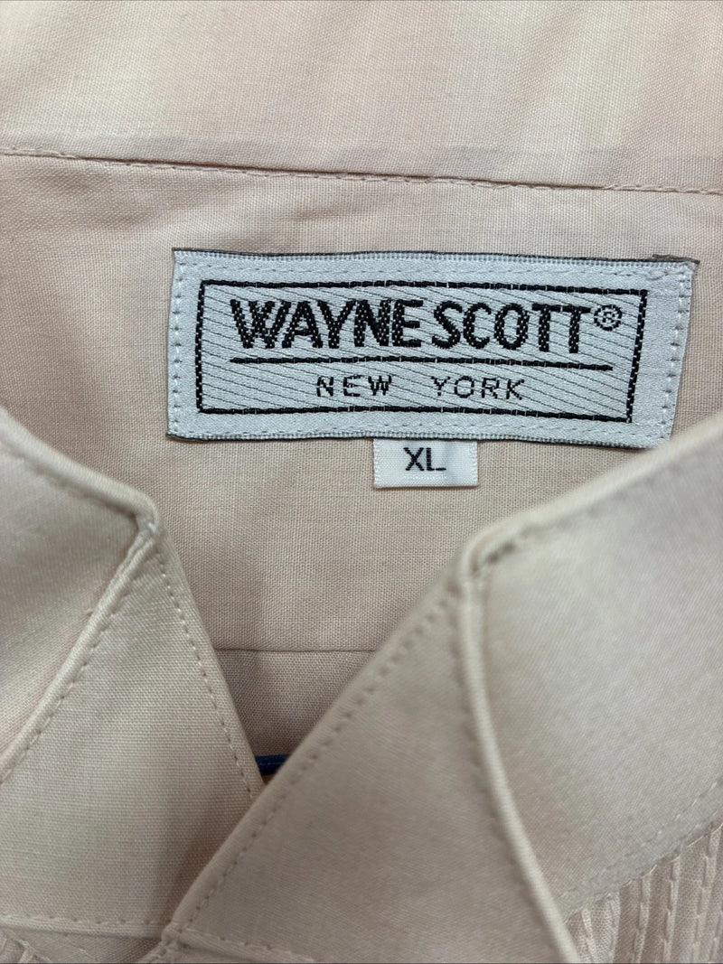 New Wayne Scott Tan Long Sleeve Button Up English Shirt XL X-78