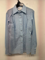 New Kids Dan River Blue Deigned Long Sleeve Pearl Snap Size 8 LL-62