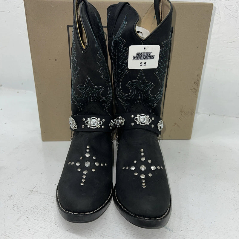 New Women’s Black Smoky Mountain Cowboy Boots. 3283 Y 5.5 5 1/2. 20-25